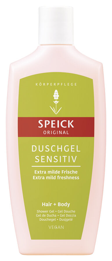 Gentle, extra skin mild cleaning for skin and hair with the original Speick fragrance. Nourishing, soothing and moisturizing care with organic sage. With the unique extract of the high alpine Speick plant from controlled biological game collection (KBW).