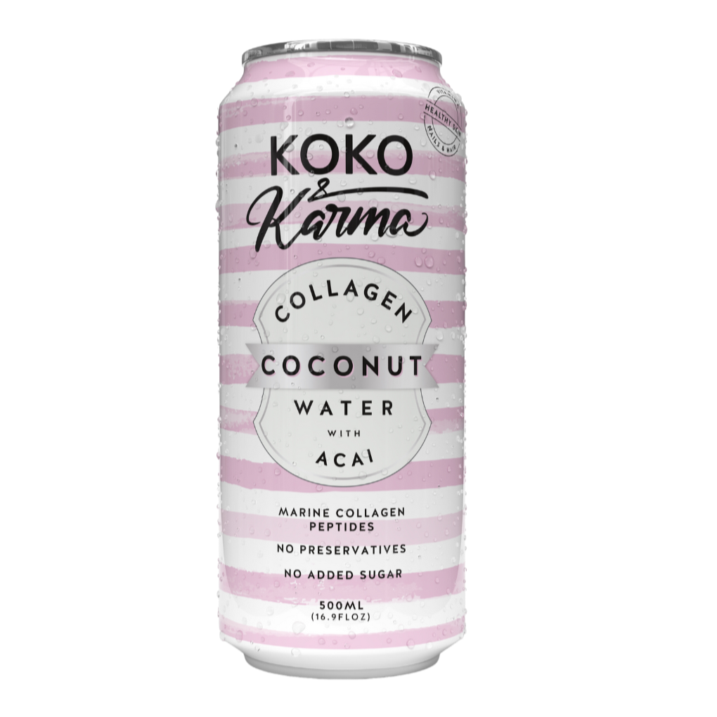 Koko & Karma Coconut water with Marine Collagen and Acai Berry 16.9oz (12 pack case) - firstorganicbaby