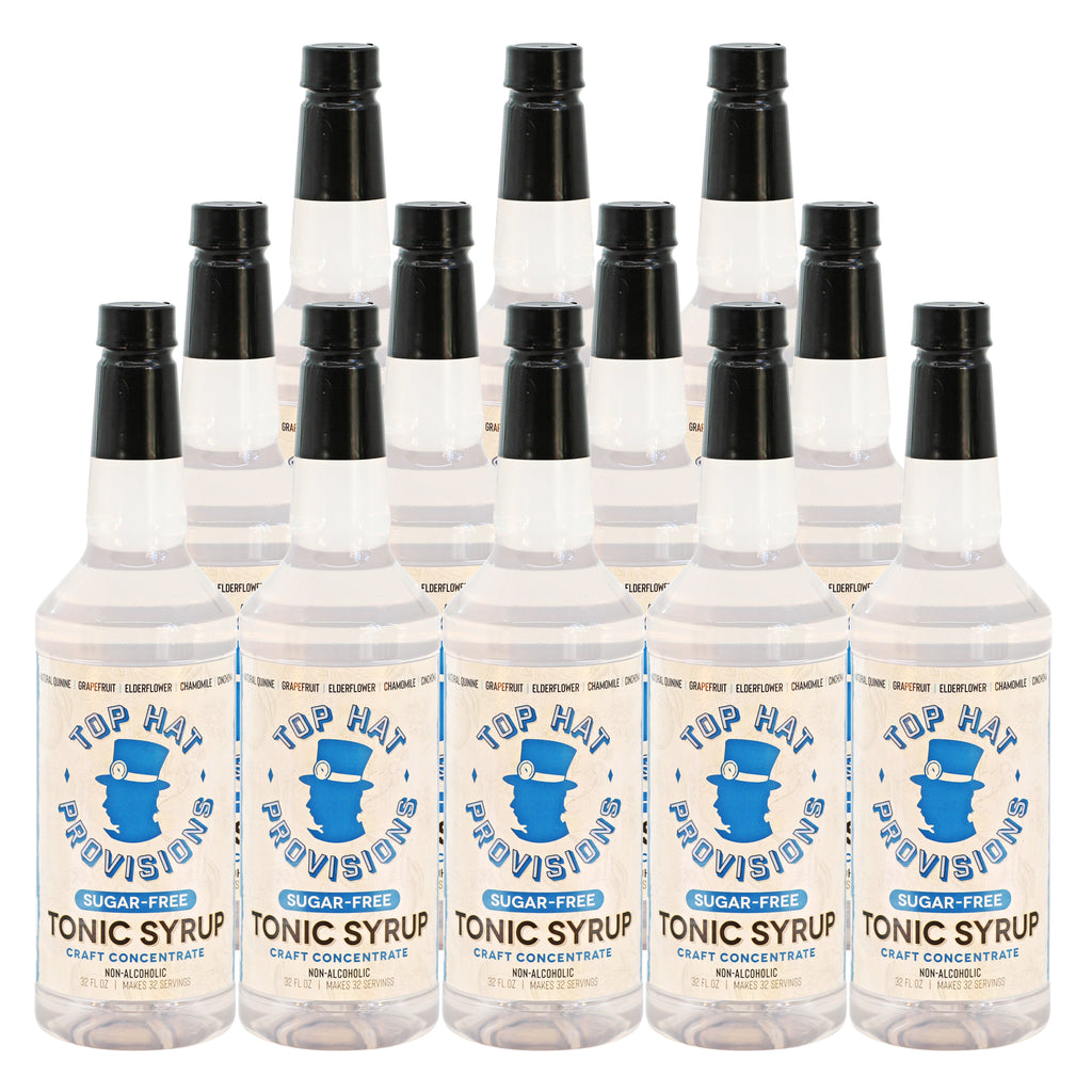 Top Hat Keto Sugar-Free Elderflower Tonic Syrup & 5x Quinine Concentrate - Naturally sweetened with keto friendly / carb free / zero sugar Monk Fruit - 12pack of 32oz bottles - firstorganicbaby