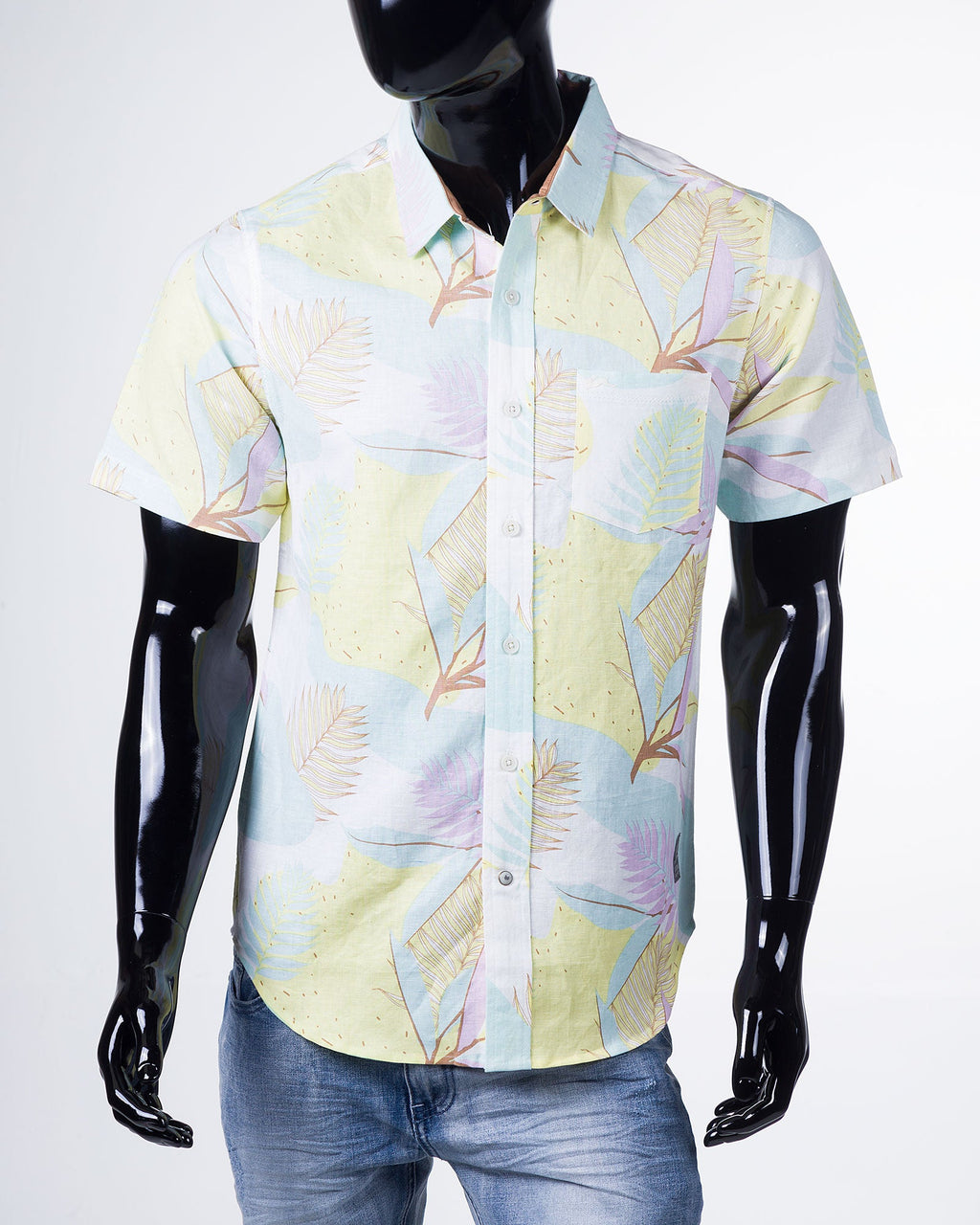 Parker | Men's Short Sleeve Printed Linen Shirt - firstorganicbaby