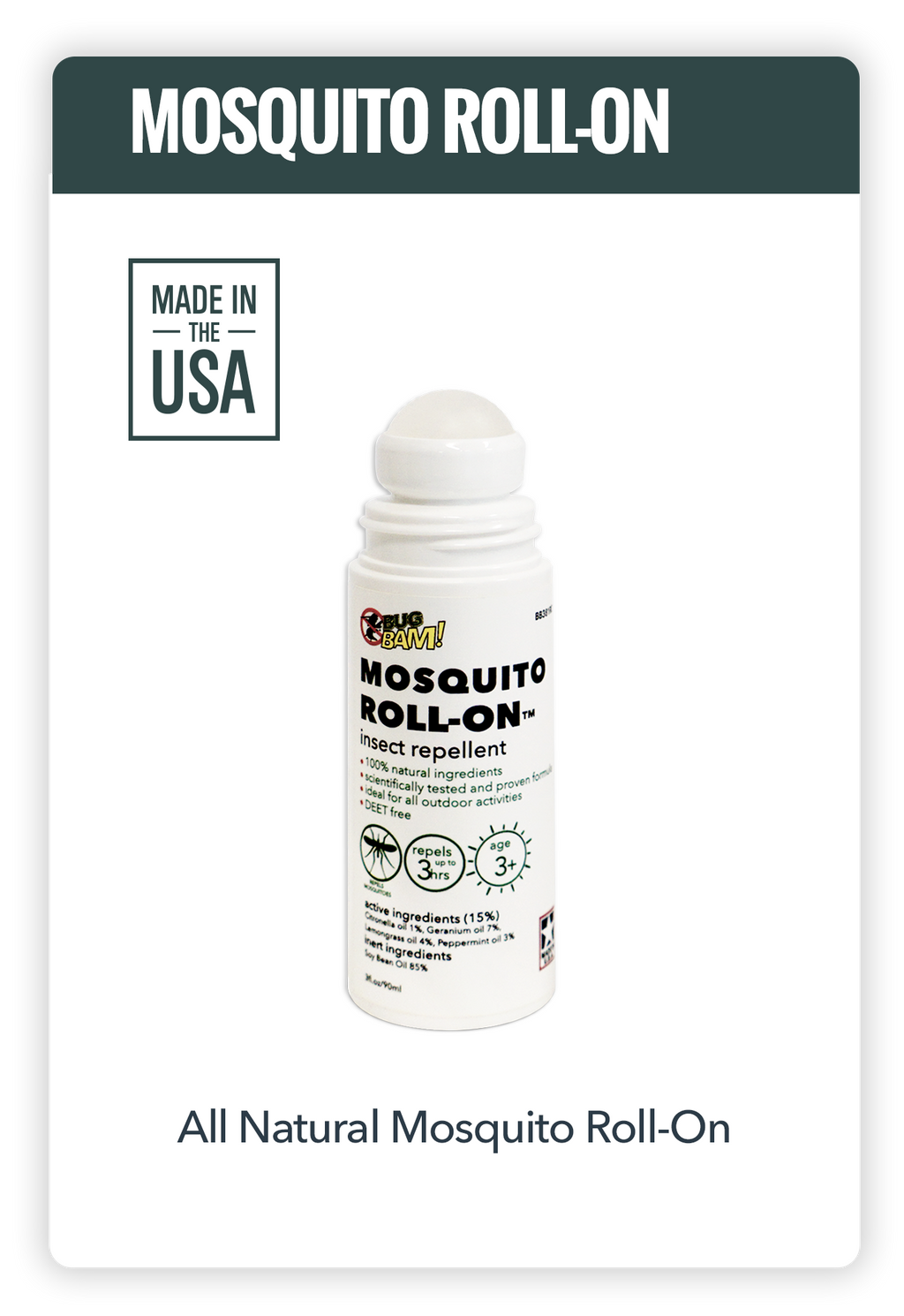All Natural Mosquito Roll-On™ 3oz/90mL - firstorganicbaby