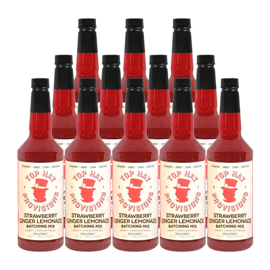 Top Hat Strawberry Ginger Lemonade Concentrate & Batching Mix - 12x32oz Case - firstorganicbaby
