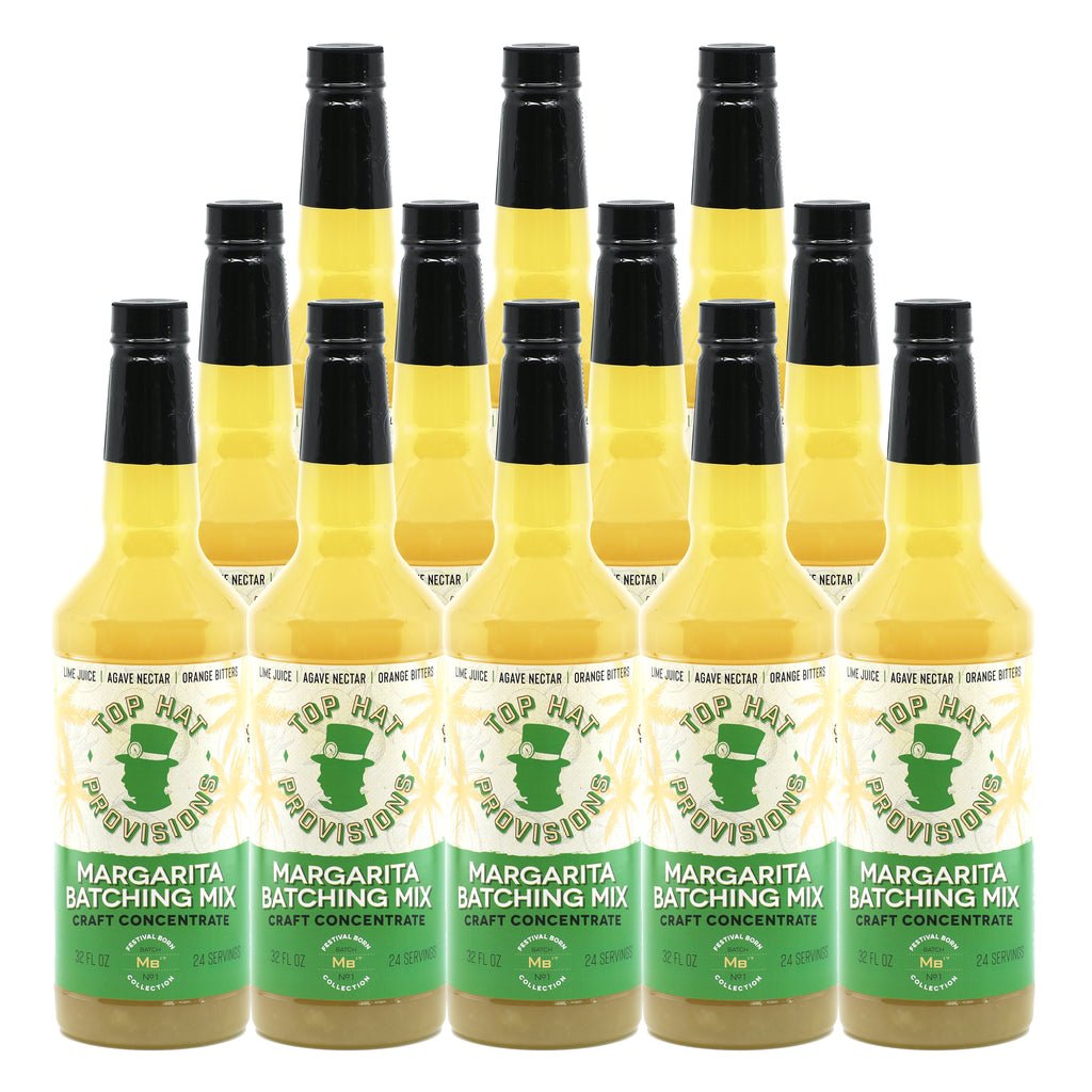 Top Hat Agave Margarita Batching Mix & Frozen Margarita Concentrate (made with agave nectar & organic lime juice) - 12x32oz Case - firstorganicbaby