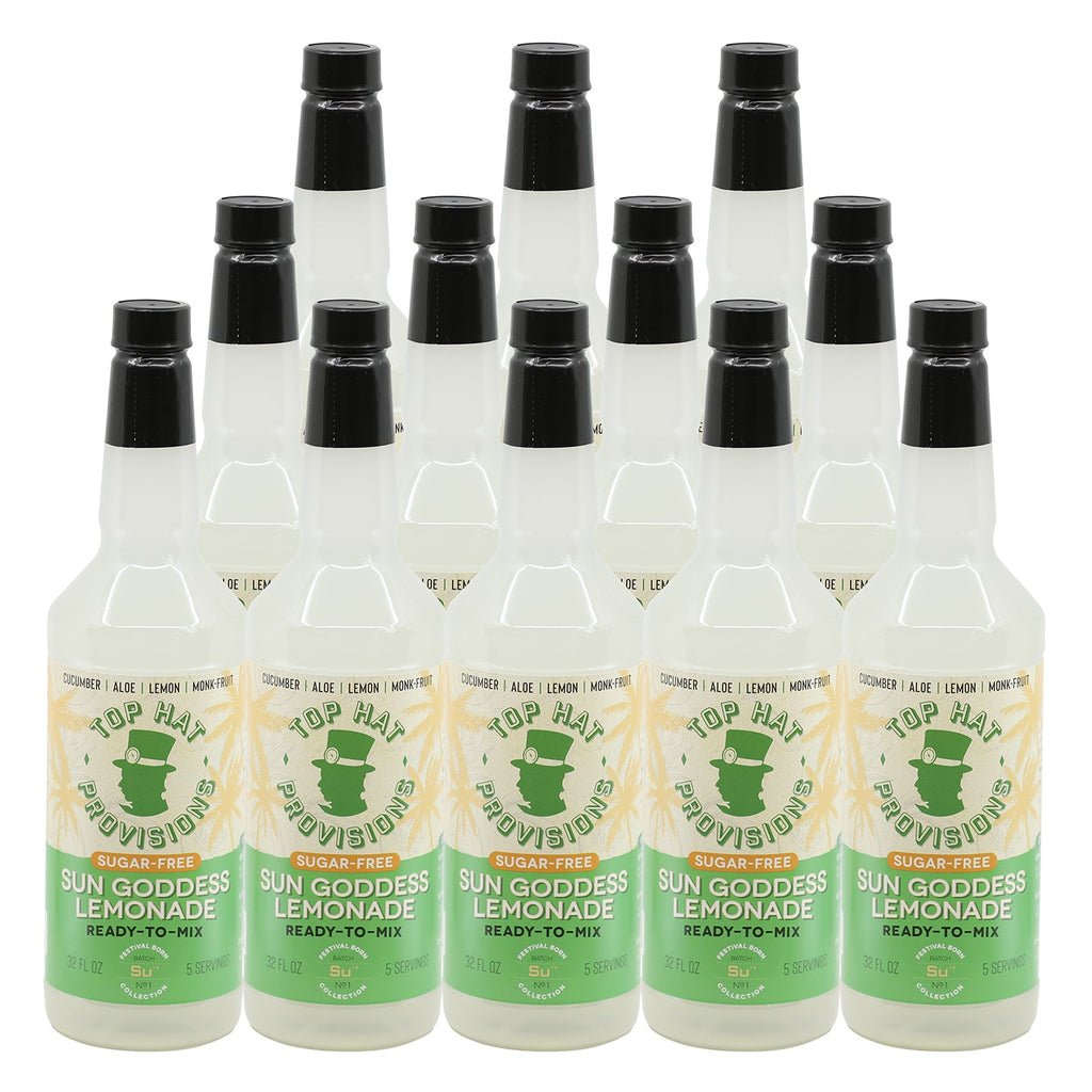 Top Hat Keto Sugar Free Cucumber Lemonade - 12 pack of 32oz bottles (Naturally sweetened with keto friendly / carb free / zero sugar Monk Fruit) - firstorganicbaby