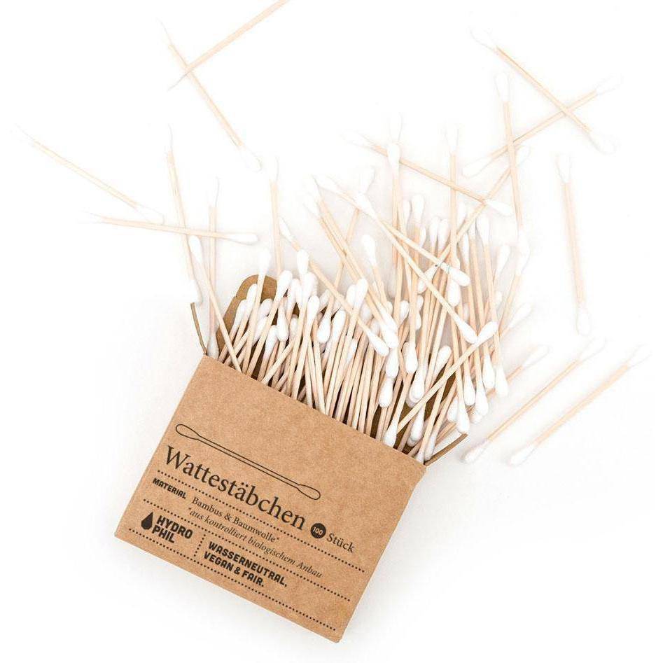 HYDROPHIL, Water neutral Cotton swabs made of bamboo and cotton - plastic free - firstorganicbaby
