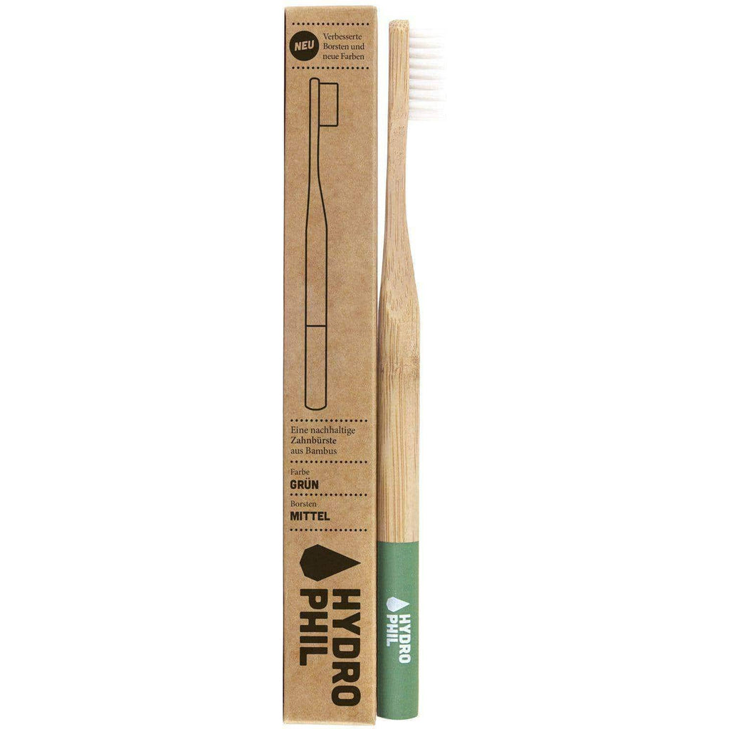 HYDROPHIL, Water neutral Bamboo toothbrush green medium soft, 1pc - firstorganicbaby