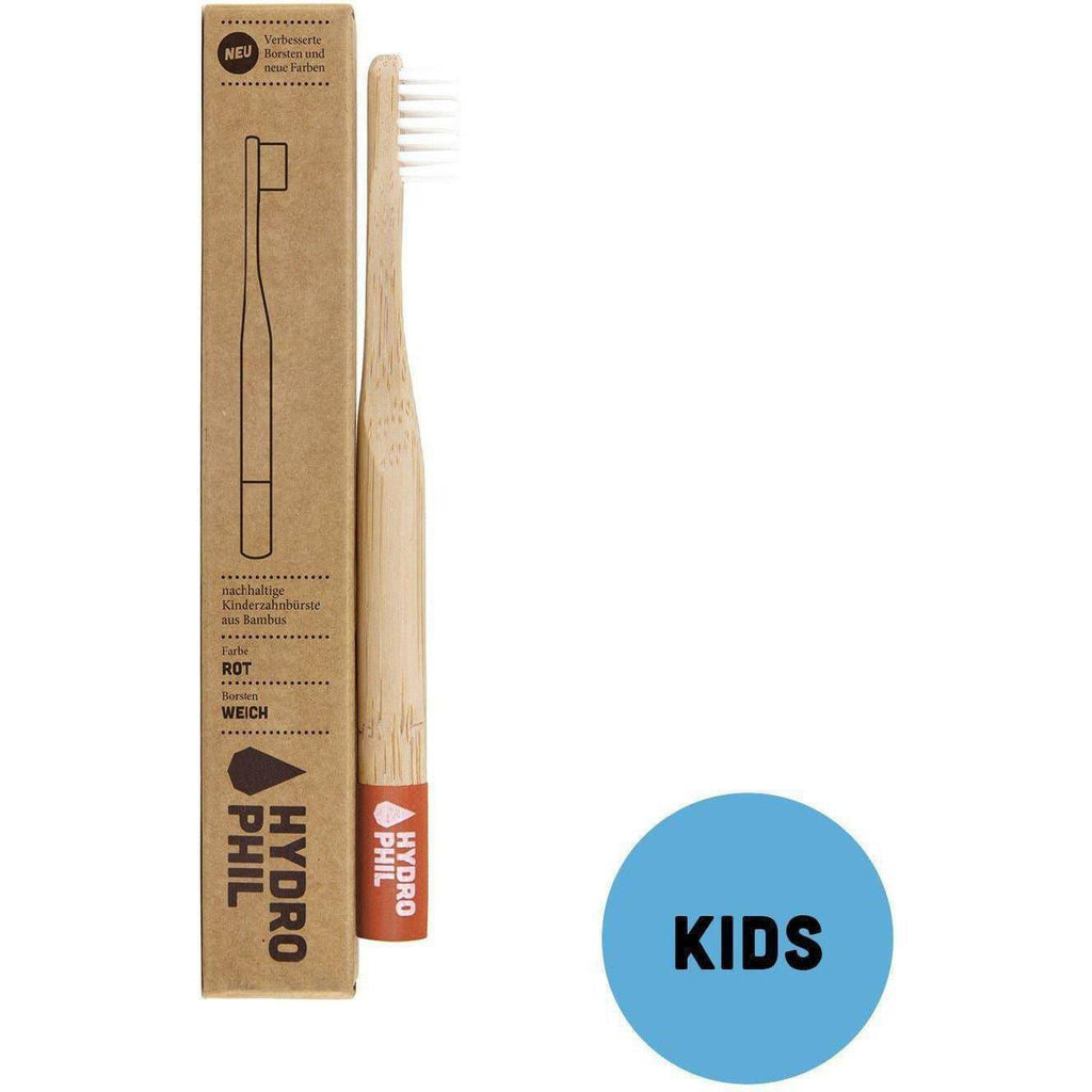 HYDROPHIL, Water neutral Bamboo toothbrush. Children red extra soft, 1pc - firstorganicbaby