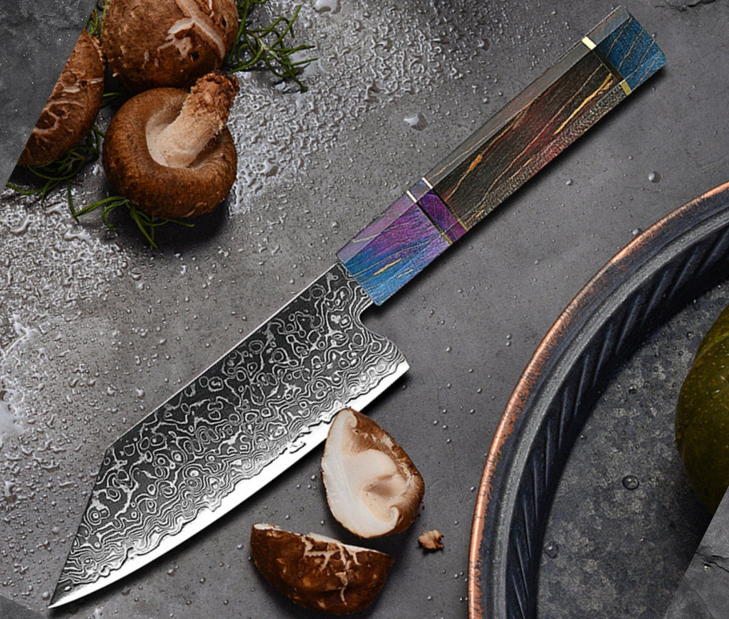 KODACHI™ Handmade Custom Chef Knife by Shokunin USA: Experience Culinary Mastery with VG10 Damascus Steel & Exotic Wood Burl Handle - firstorganicbaby