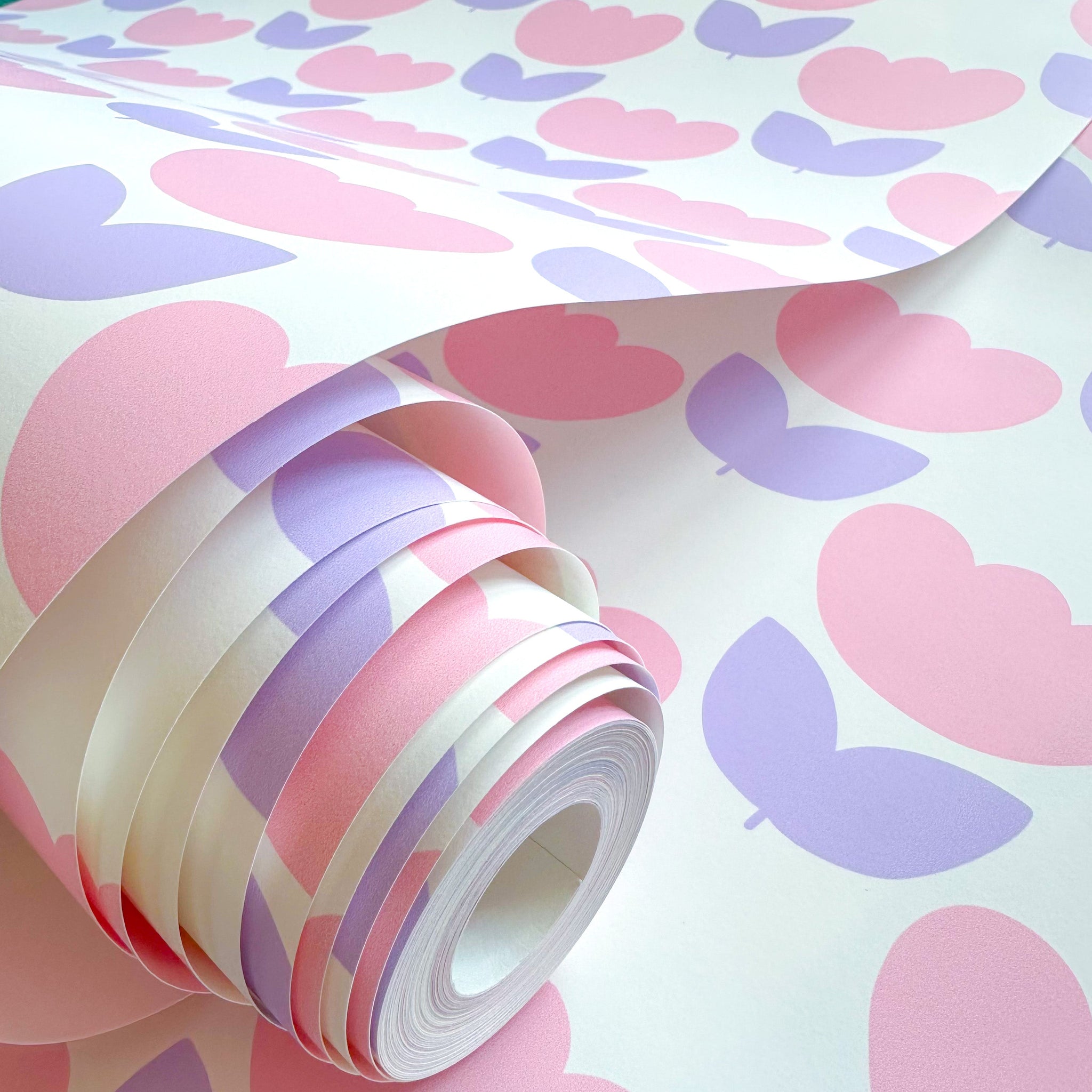 Marta’s Tulips Wallpaper in Pink Candy and Lavender - firstorganicbaby