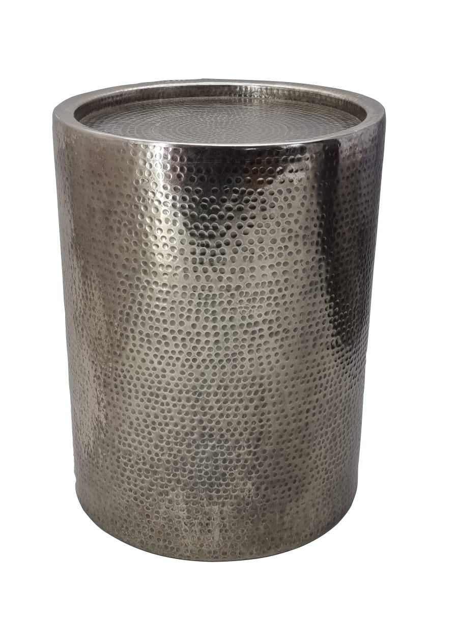 48% off, Sigurd Hammered Drum End Table, Large, Antique Sli - firstorganicbaby