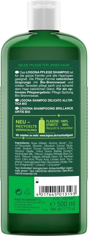 Logona care shampoo nettle, 500ml - firstorganicbaby