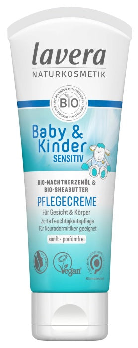 Lavera baby & children care cream sensitive, 75ml - firstorganicbaby