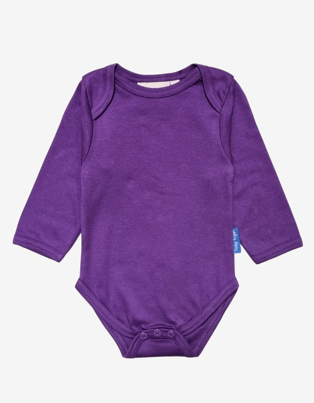 Organic Purple Basic Long-Sleeved Baby Body - firstorganicbaby