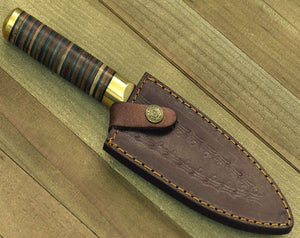 Majestic Chef's Knife with Stacked Leather Handle