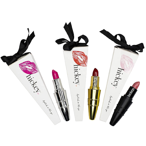 Hickey Lipstick Essentials Collection -Mile High, The Perfect Red, Walk of Shame, Hot Hot Pink, and Birthday Suit, Nothing but Nude Refillable Lipsticks - firstorganicbaby
