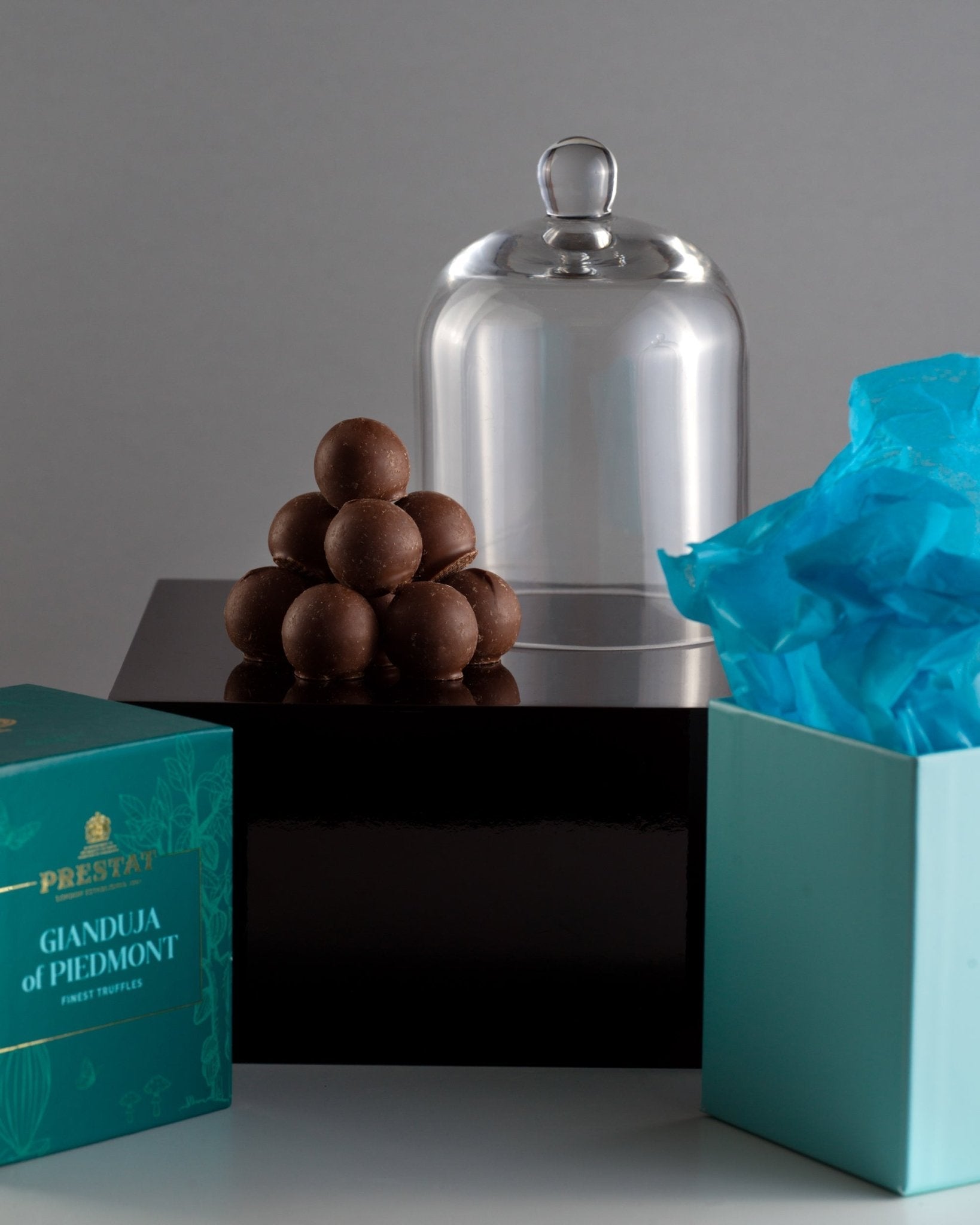 Prestat Piedmont's Gianduja Truffle Cube and Medium Cloche Gift Set - firstorganicbaby