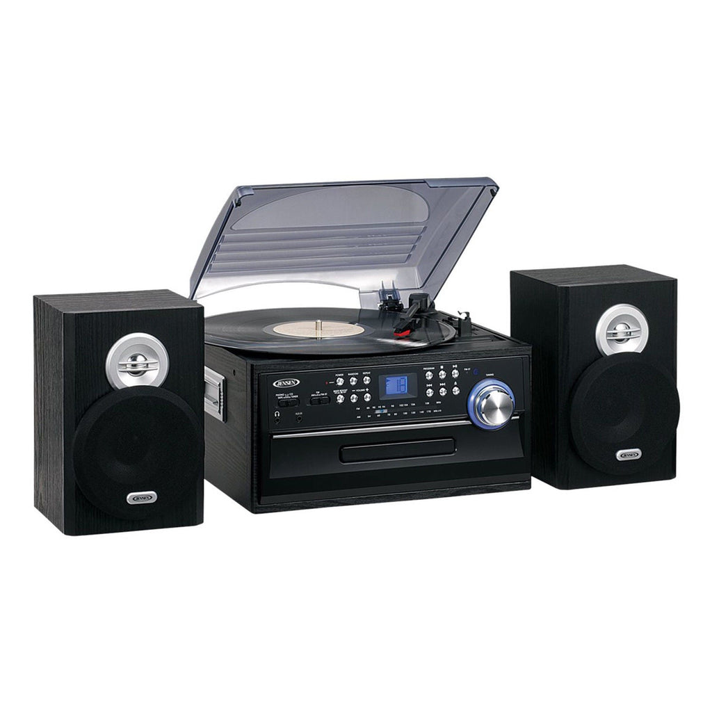 Jensen Shelf Stereo System with Turntable, CD, AM/FM Radio & Cassette Player