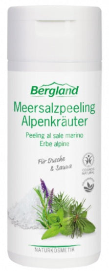 Bergland sea salt peeling alpine herbs for shower and sauna, 220g - firstorganicbaby