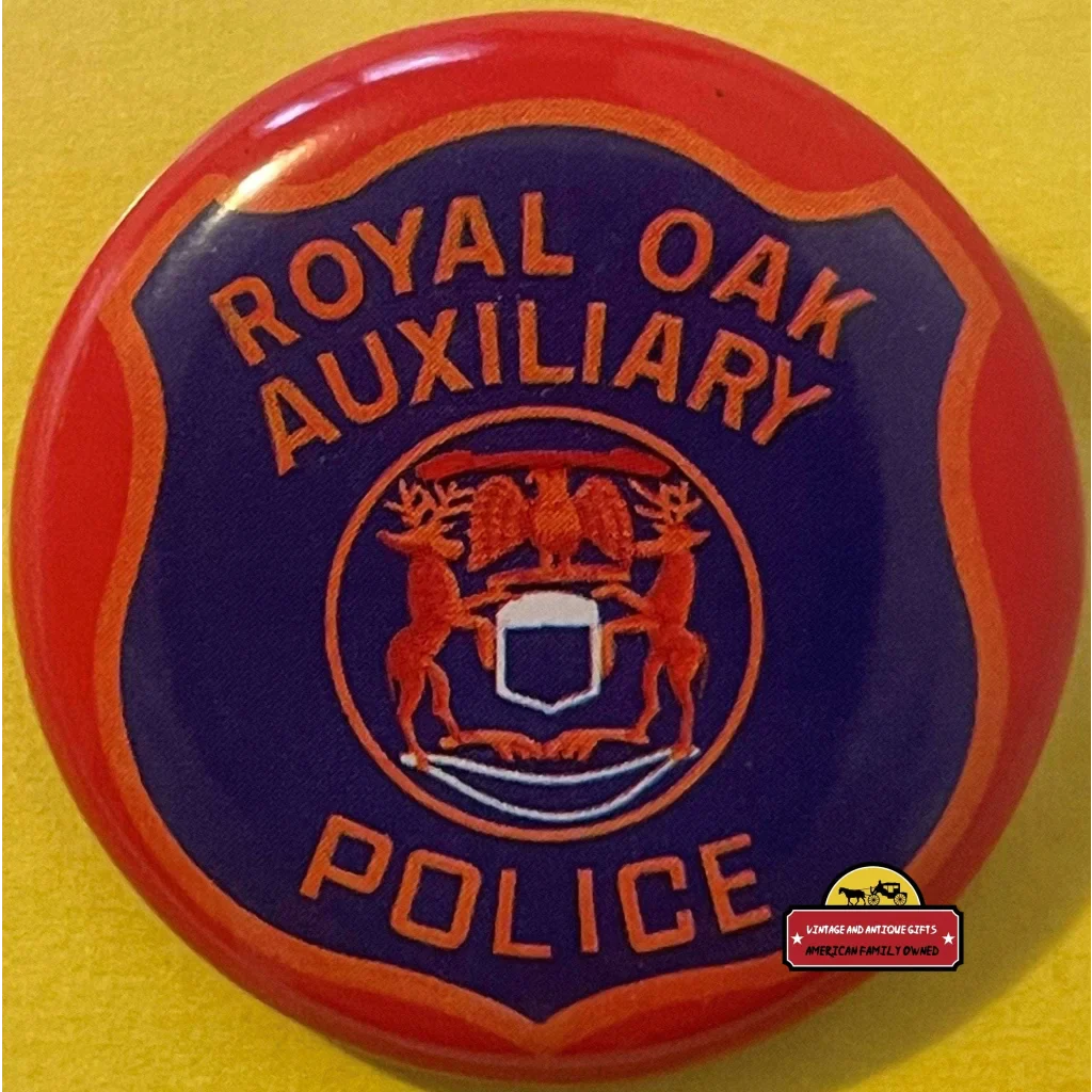 Vintage 1950s Tin Litho Special Police Badge Royal Oak Auxiliary, MI